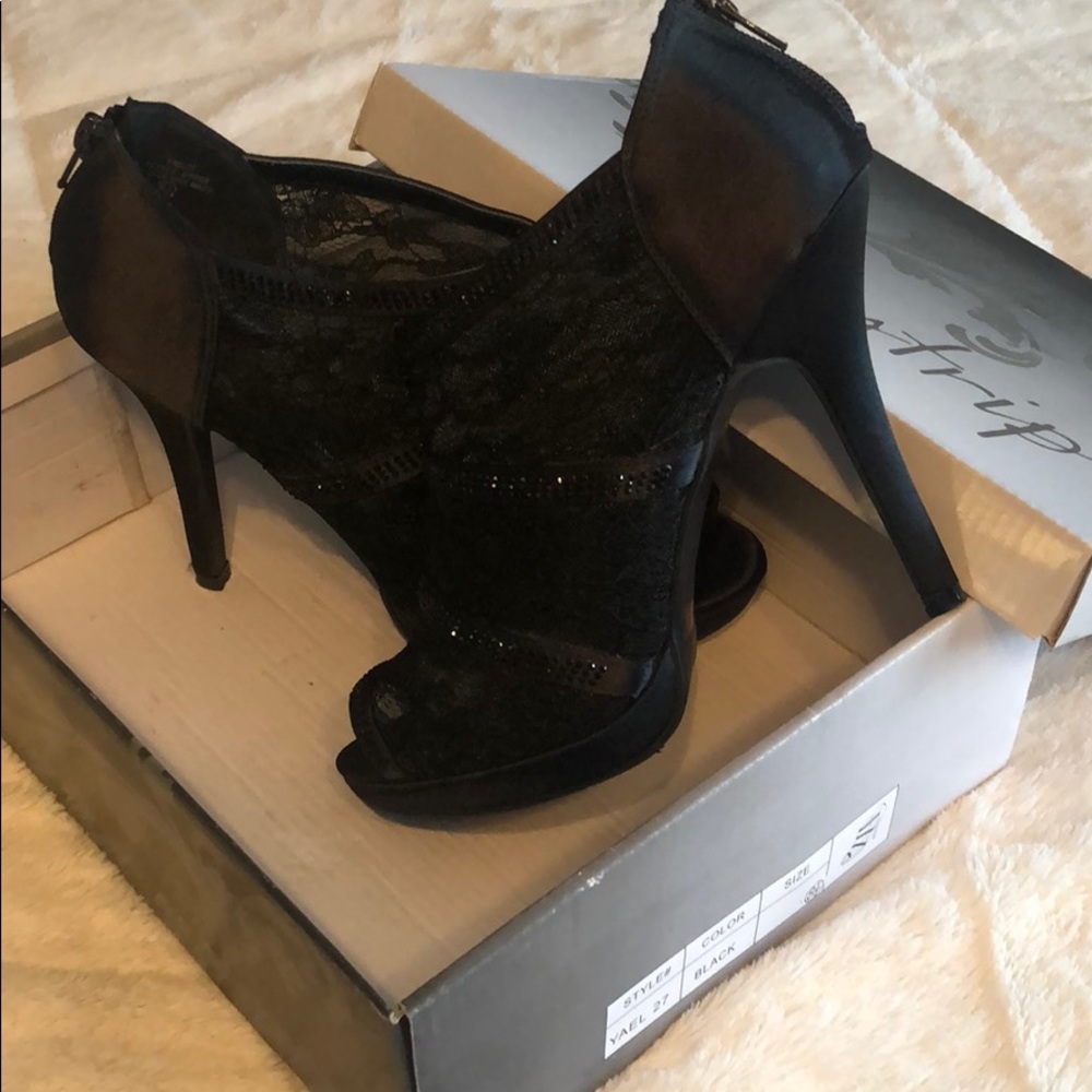 Black lace heels! So cute. Dress them up or down!